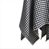 (2color) Wool Check Unbalanced Flare Midi Skirt
