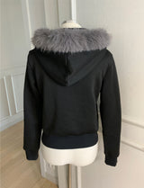 RABBIT FUR ZIP-UP