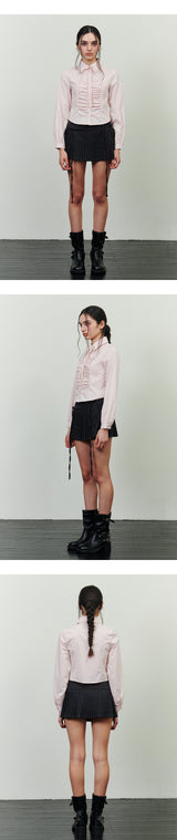 ELIN SHIRRING SHIRT pink