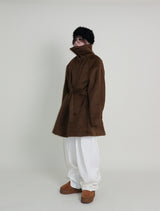 Belted Balmacan Single Alpaca Half Coat (Wool Coat/Winter Coat)