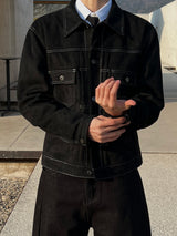 Trucker Colorblock Suede Jacket (3colors)