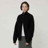 FULL KNIT ZIP UP BLACK