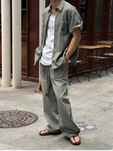 [S/S]ルーズフィットUネック半袖Tシャツ(4color)