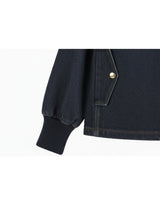 Nova Gold Button Short Denim Blouson Jacket