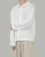 Cass see-through knit zip-up