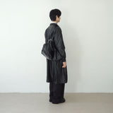 stripe curved wide slacks
