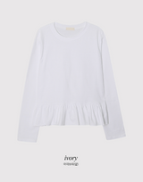トレンディレイヤードフリル長袖Tシャツ (3color)
