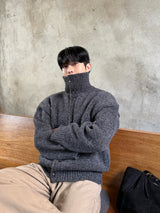 Eden high neck knit cardigan