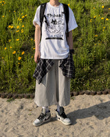 Lever Check Layered Bermuda Pants