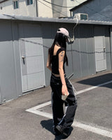 (Unisex) トラックデニムパンツ