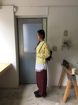 Plum wide cotton pants (1color)