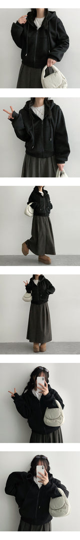 [Short and long 2 versions *Special gift!] Fluff Hooded Zip-Up Jk