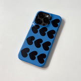Heart Pattern Blue (Matt Phone Case)