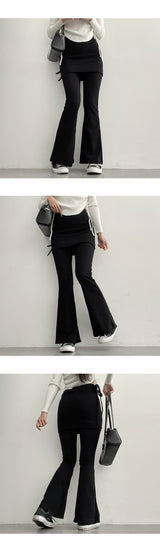 Strap banding bootcut skirt leggings