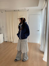 Pmari Layered Dot Banding Midi Skirt
