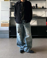 SV ice damage denim pants