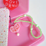 [MADE]Pink Love-Apple Green Bead Strap