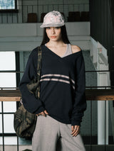 COZY V-NECK L/S (NAVY)