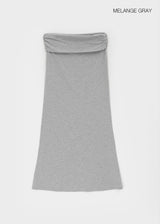 [MADE] Upper-face Folding Shirred Long Skirt (Available as a set)