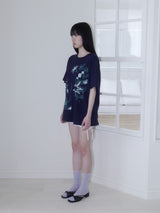 クレヨンフルーツTシャツ (アップルネイビー)