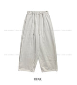 Oat herringbone side pintuck balloon pants