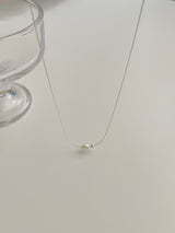 [Silver 925] 淡水パールミニボールネックレス&ピアス セット / ウエディングゲストルックデイリーシンプル シルバー