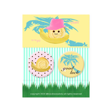mini pin button set : snail