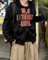 Ignel Lettering Crop Hoodie Zip-Up