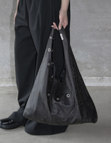 [mnem] Moss Crack Leather Bag (green)