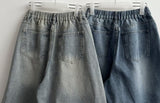Mews Waistbanding Vintage Washed Side Pintuck Denim Bermuda Shorts