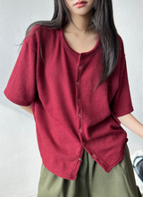 Delita Loose Knit Short-Sleeve Cardigan 5color