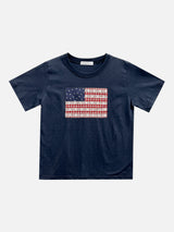 アメリカフラワーパッチ半袖Tシャツ (3c)
