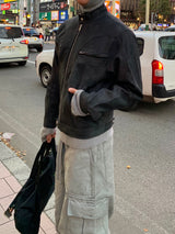 Scratch vaping cropped leather JK