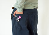 WIDE CUFFS COTTON PANTS (BLUE)