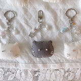 [soft keyring] シルバーキャット (グレー)