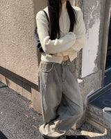 グレービンテージデニムパンツ