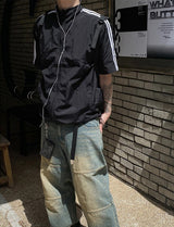 No.0724 double line half ZIP-UP