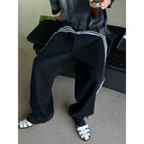 [Unisex] Track wide denim pants (2color)