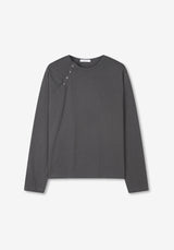 LOOR サイドヘンリーネッククロップロングスリーブ