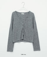 Genoc V-Neck Slim Fit Color Cardigan