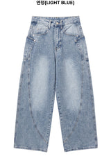 Jeff Big Pocket Washed Curved Jeans