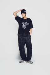24FW HANDSKETCH RABBIT SHORT SLEEVE T-SHIRT BLACK