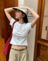 [ORIGINAL] Less Cotton Lettering Short Sleeve T-shirt
