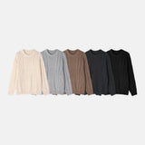LMN セントフィッシャーマンオーバーサイズフィットケーブルラウンドニット (5 colors)