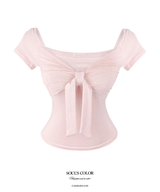 Rosy Ballet Shirring Top (3color)