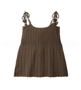 Blanc Crochet Ribbon Strap Knit