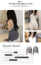 Mellow Slit Neck Button Knit Cardigan