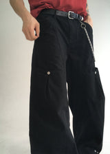 curved dyeing strap wide pants(2colors)