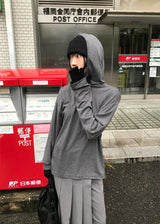 ネックウォーマーフードロングスリリーブ
