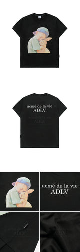 24FW ラビットハグボーイベビーフェイス半袖Tシャツ (OVERSEAS EXCLUSIVE) ブラック
